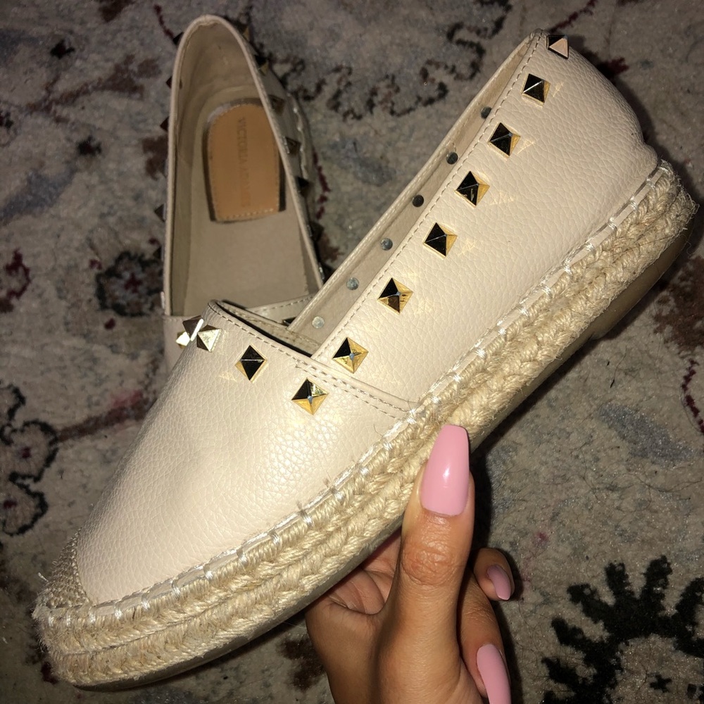 Nude Stud Espadrille Slide On Sneakers
